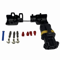 Ремкомплект разъема (черный 4-pin штекер личинки уплотнения защитный колпачок) MAN TGX Ermax | ТопДизель