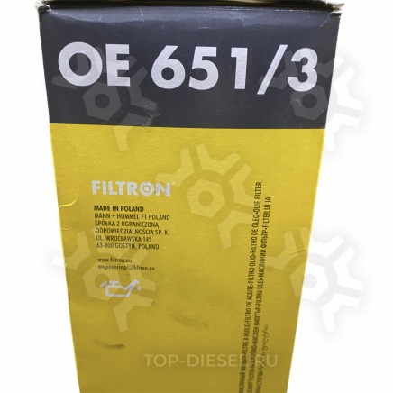 OE6513 Фильтр масляный бумажный Mercedes Benz Axor/Travego/Setra Filtron купить